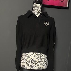 PINK Victoria's Secret Black Polo Sweatshirt